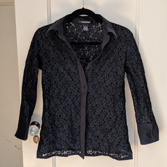Ellen Tracy lace top blouse